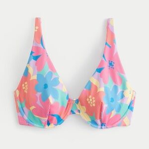 Hollister Multicolor Floral Bikini Top